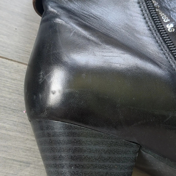 Canal  Grande Leather Ankle Boots Booties Black Brown Patchwork Embroidery 38 - Picture 10 of 10